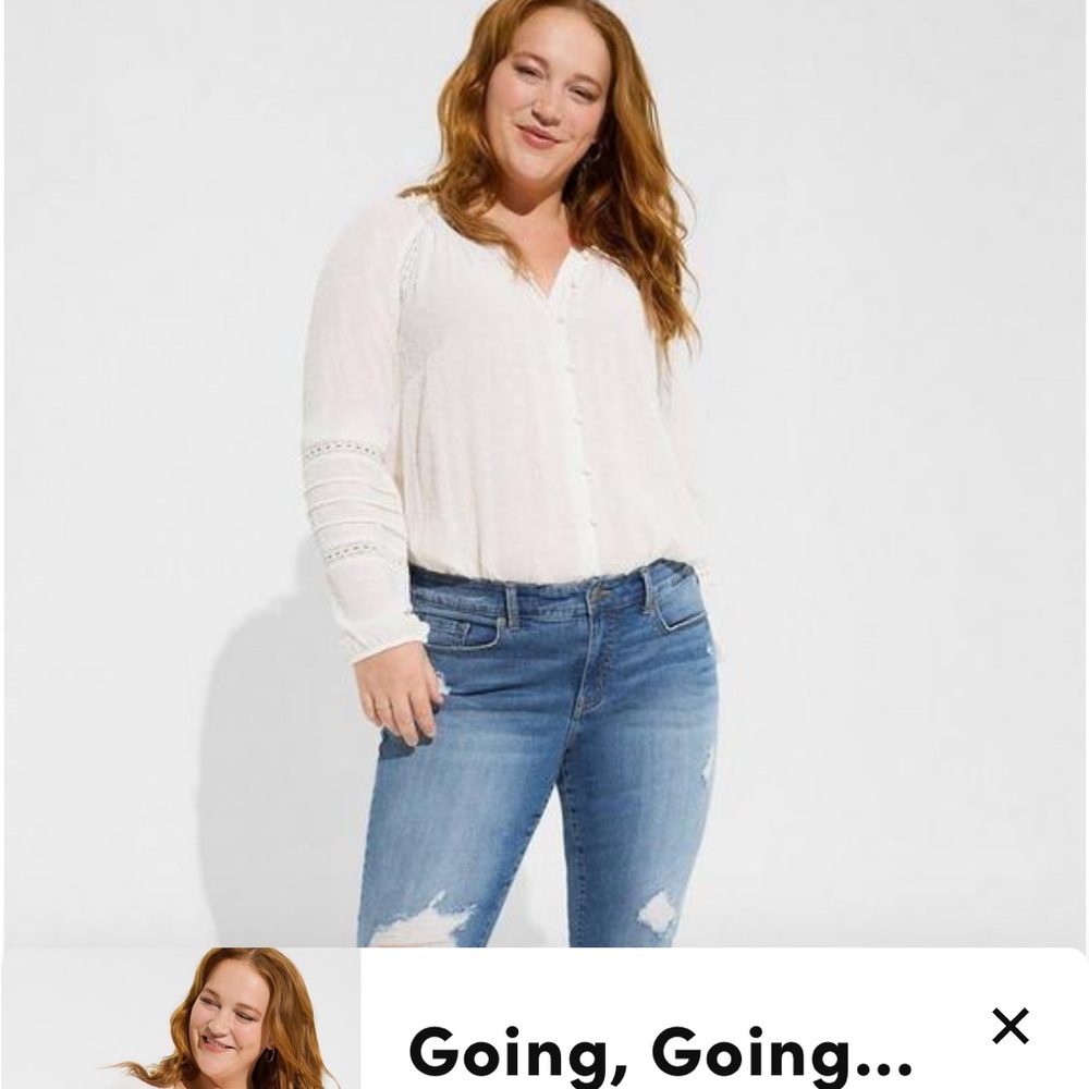 NWT torrid Swiss.lace inset top cloud dancer 5X/28 - Picture 3 of 9